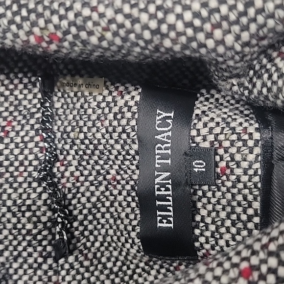 Ellen Tracy Gorgeous Size 10, Tweed Wool Blend Toggle Close Coat Gray, Exc. Cond - Picture 10 of 11